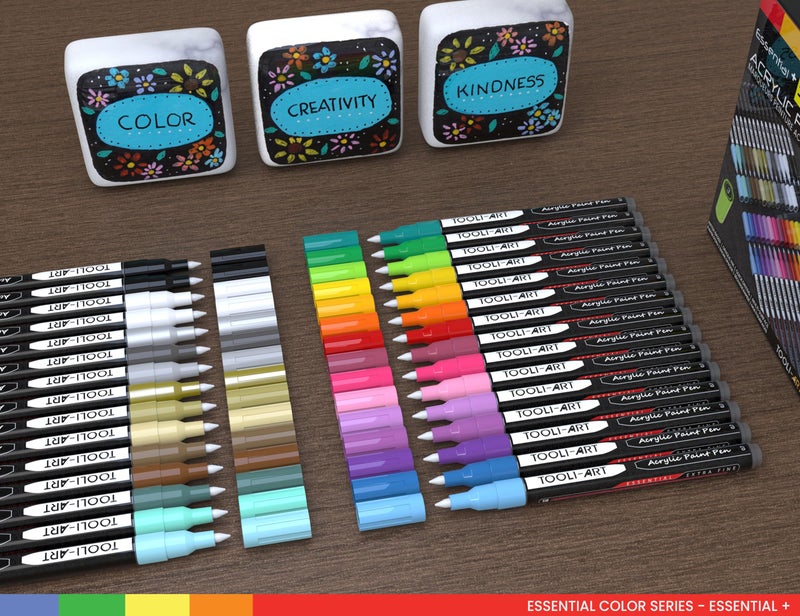 TOOLI-ART Acrylic Paint Pens Assorted Vibrant Markers for Rock Painting, Canvas, Glass, Mugs, Wood, Fabric, Metal, Ceramics. Non Toxic, Quick Dry, Multi-Surface, Lightfast (EXTRA FINE) - Image 2